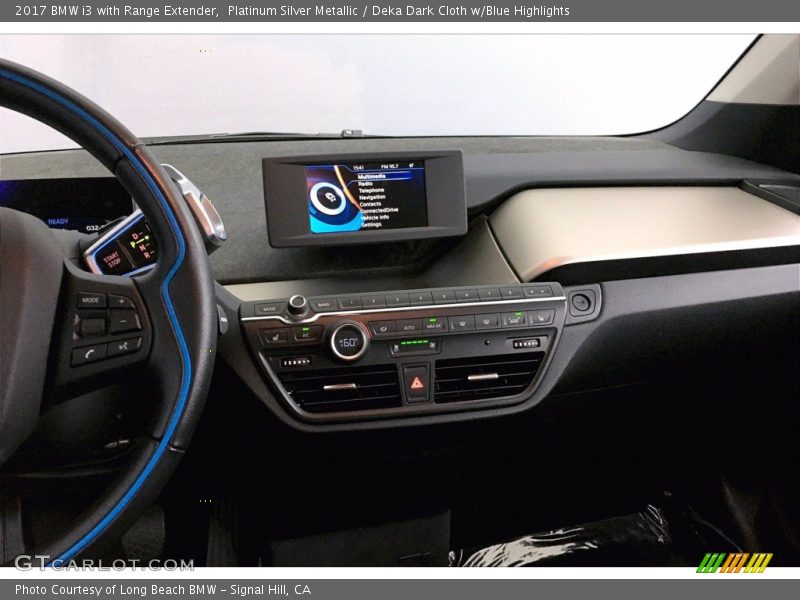 Platinum Silver Metallic / Deka Dark Cloth w/Blue Highlights 2017 BMW i3 with Range Extender