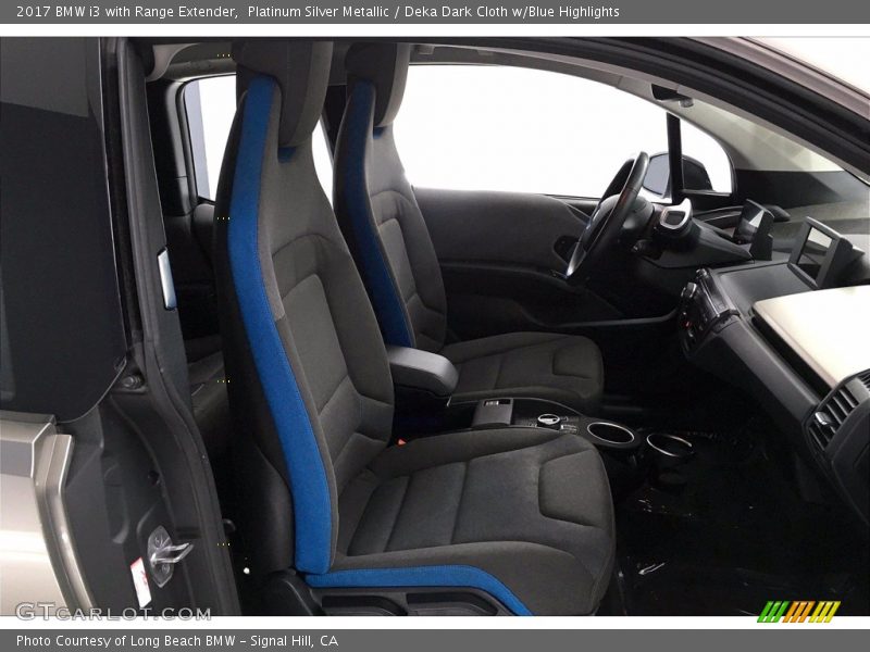 Platinum Silver Metallic / Deka Dark Cloth w/Blue Highlights 2017 BMW i3 with Range Extender
