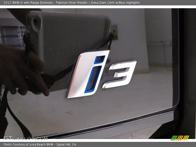 Platinum Silver Metallic / Deka Dark Cloth w/Blue Highlights 2017 BMW i3 with Range Extender