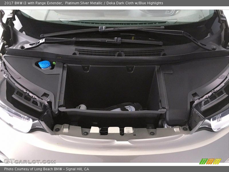 Platinum Silver Metallic / Deka Dark Cloth w/Blue Highlights 2017 BMW i3 with Range Extender