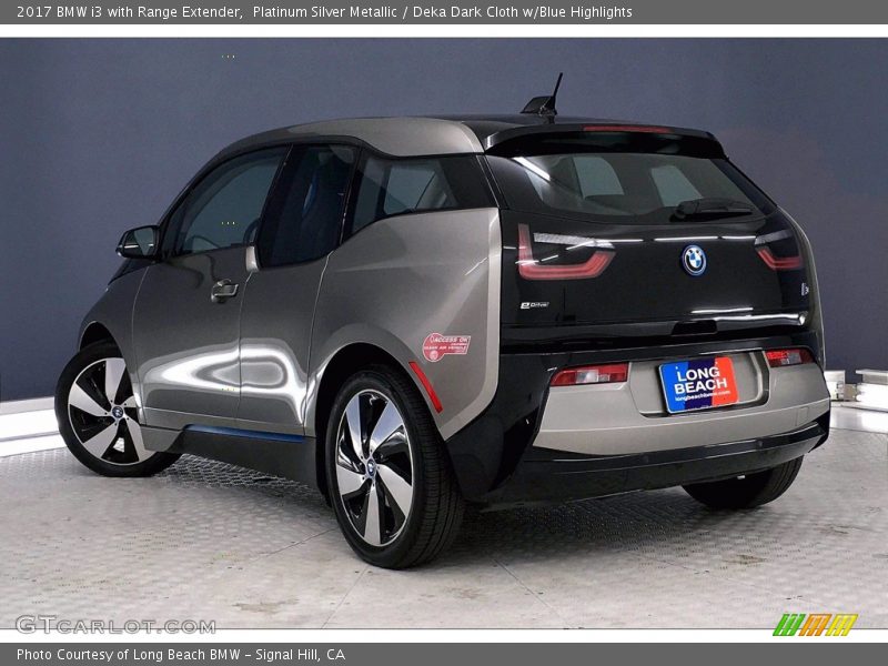 Platinum Silver Metallic / Deka Dark Cloth w/Blue Highlights 2017 BMW i3 with Range Extender
