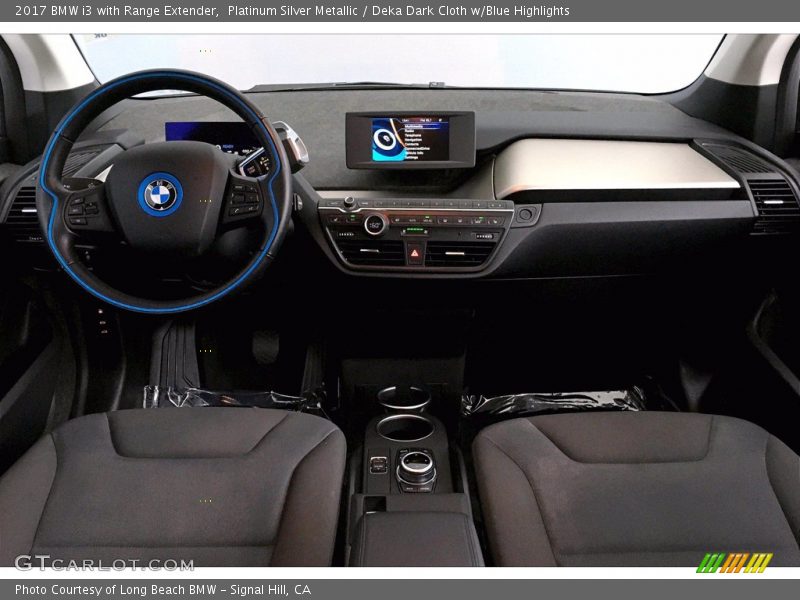 Platinum Silver Metallic / Deka Dark Cloth w/Blue Highlights 2017 BMW i3 with Range Extender