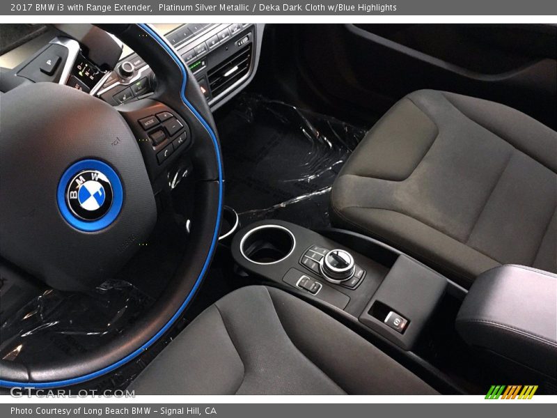 Platinum Silver Metallic / Deka Dark Cloth w/Blue Highlights 2017 BMW i3 with Range Extender