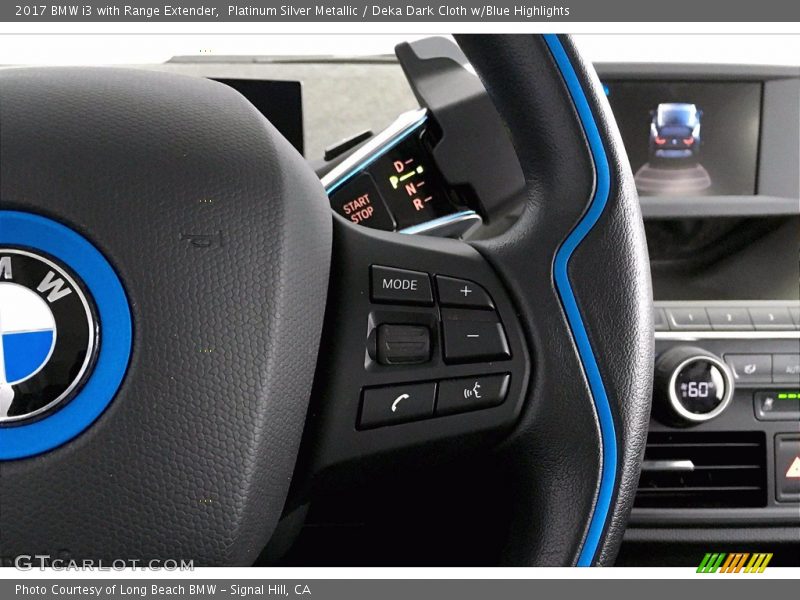 Platinum Silver Metallic / Deka Dark Cloth w/Blue Highlights 2017 BMW i3 with Range Extender