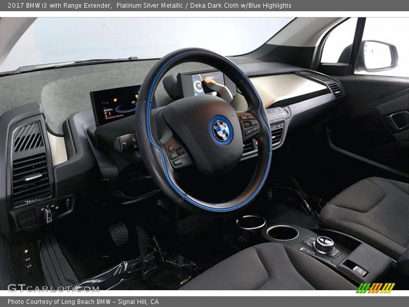 Platinum Silver Metallic / Deka Dark Cloth w/Blue Highlights 2017 BMW i3 with Range Extender