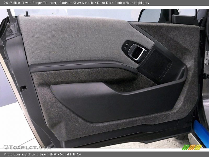 Platinum Silver Metallic / Deka Dark Cloth w/Blue Highlights 2017 BMW i3 with Range Extender