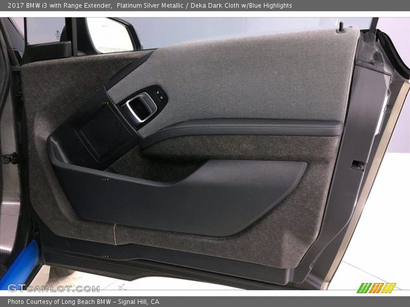 Platinum Silver Metallic / Deka Dark Cloth w/Blue Highlights 2017 BMW i3 with Range Extender