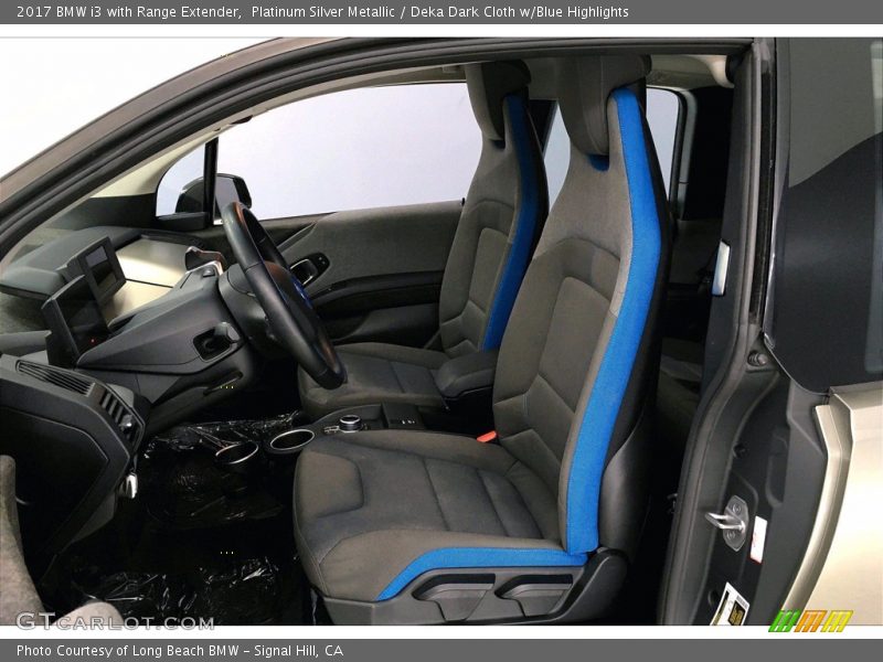 Platinum Silver Metallic / Deka Dark Cloth w/Blue Highlights 2017 BMW i3 with Range Extender