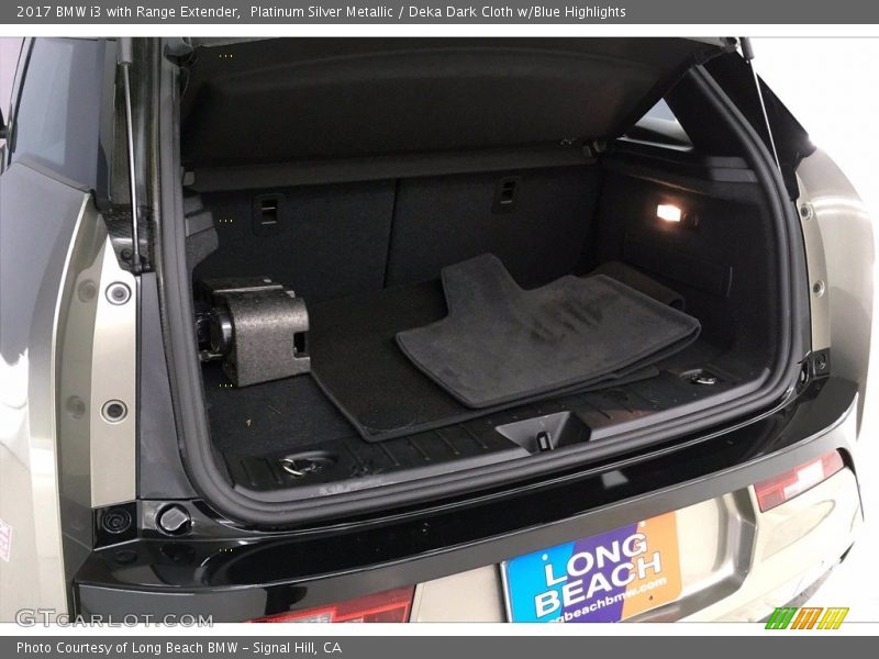 Platinum Silver Metallic / Deka Dark Cloth w/Blue Highlights 2017 BMW i3 with Range Extender