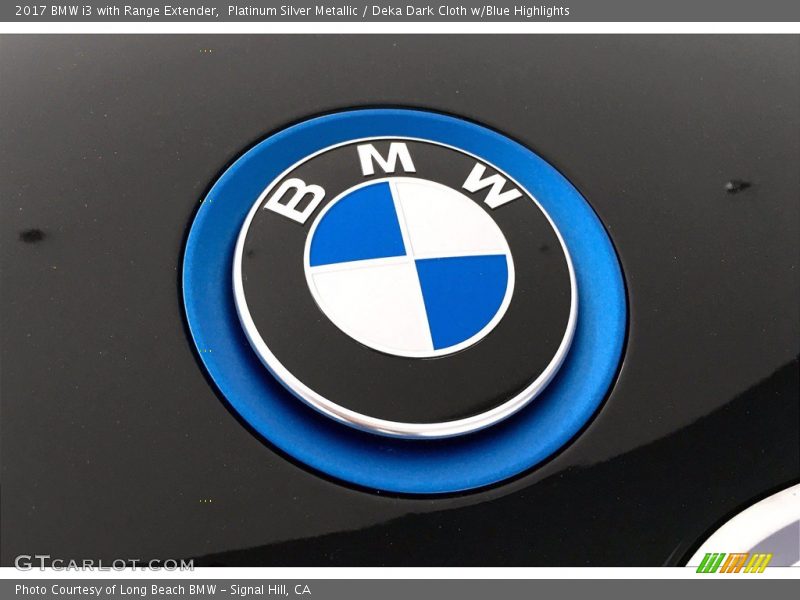 Platinum Silver Metallic / Deka Dark Cloth w/Blue Highlights 2017 BMW i3 with Range Extender