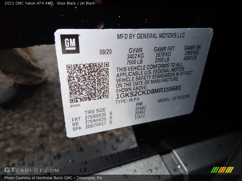 Onyx Black / Jet Black 2021 GMC Yukon AT4 4WD