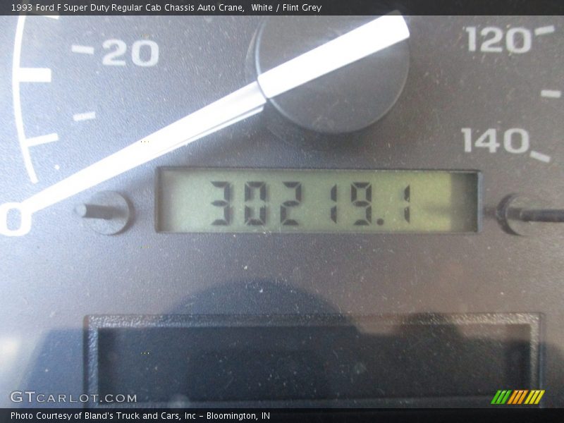 White / Flint Grey 1993 Ford F Super Duty Regular Cab Chassis Auto Crane