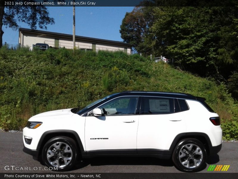 White / Black/Ski Gray 2021 Jeep Compass Limited