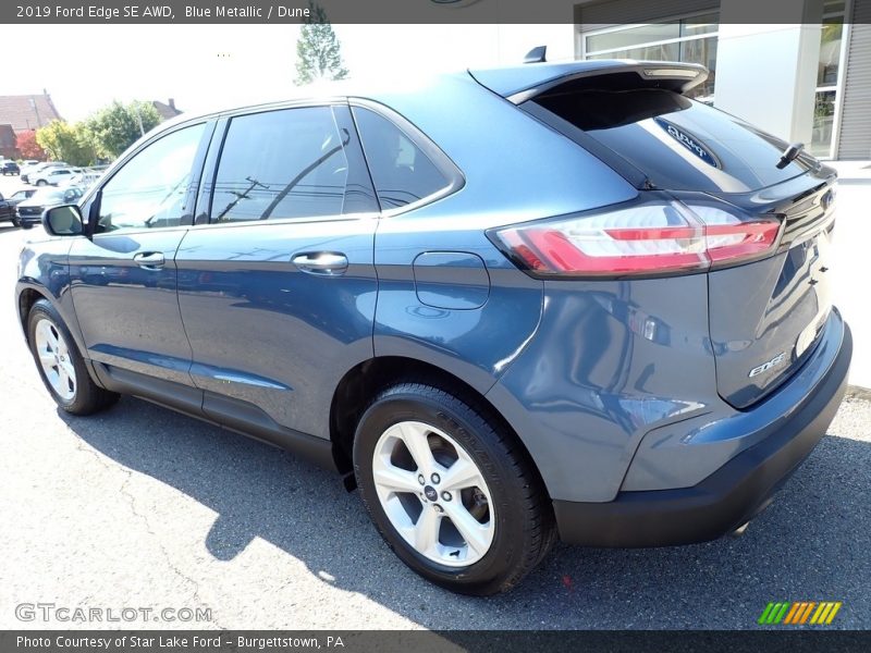 Blue Metallic / Dune 2019 Ford Edge SE AWD