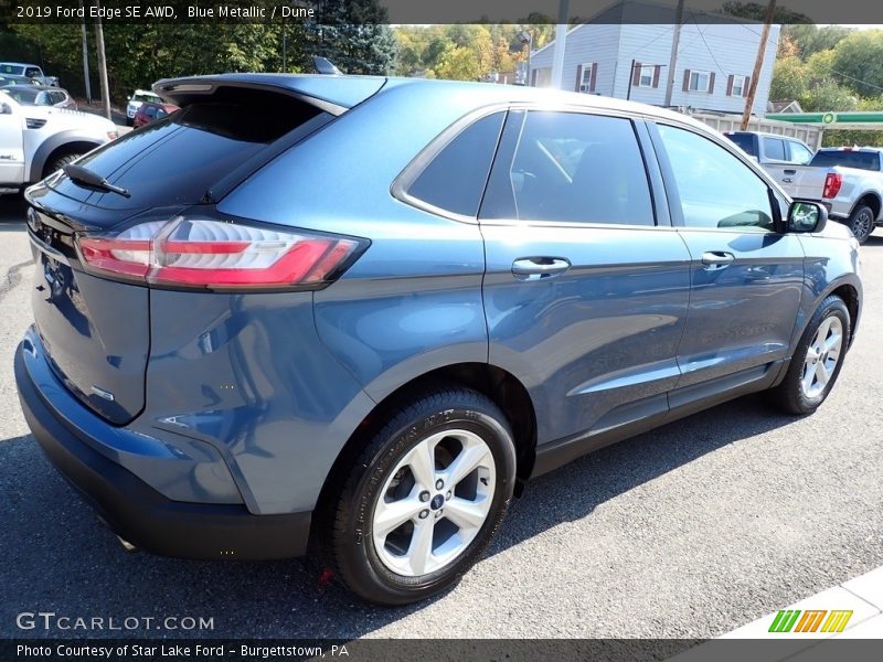 Blue Metallic / Dune 2019 Ford Edge SE AWD