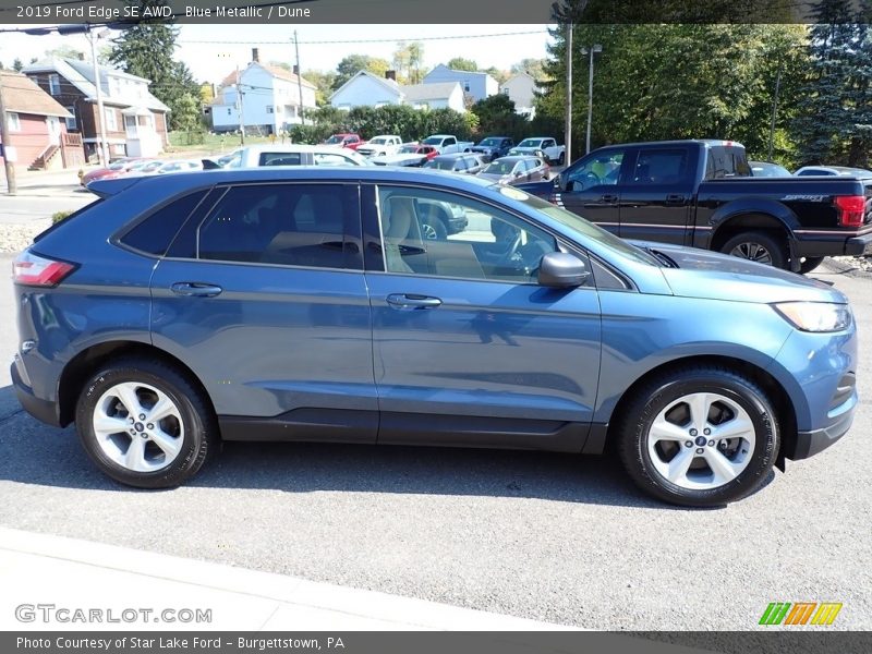 Blue Metallic / Dune 2019 Ford Edge SE AWD