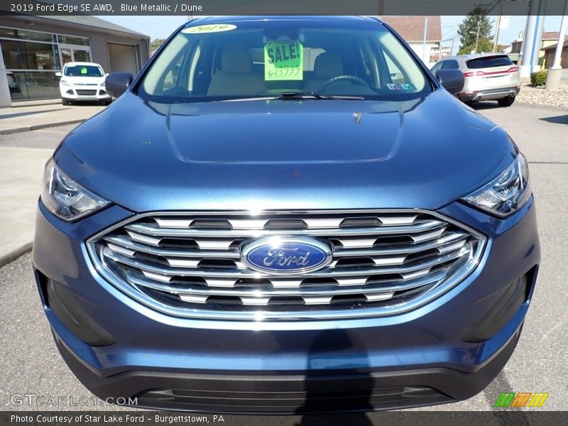 Blue Metallic / Dune 2019 Ford Edge SE AWD
