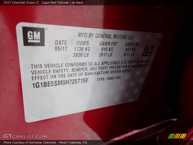 Cajun Red Tintcoat / Jet Black 2017 Chevrolet Cruze LT