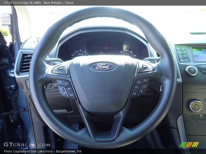 Blue Metallic / Dune 2019 Ford Edge SE AWD
