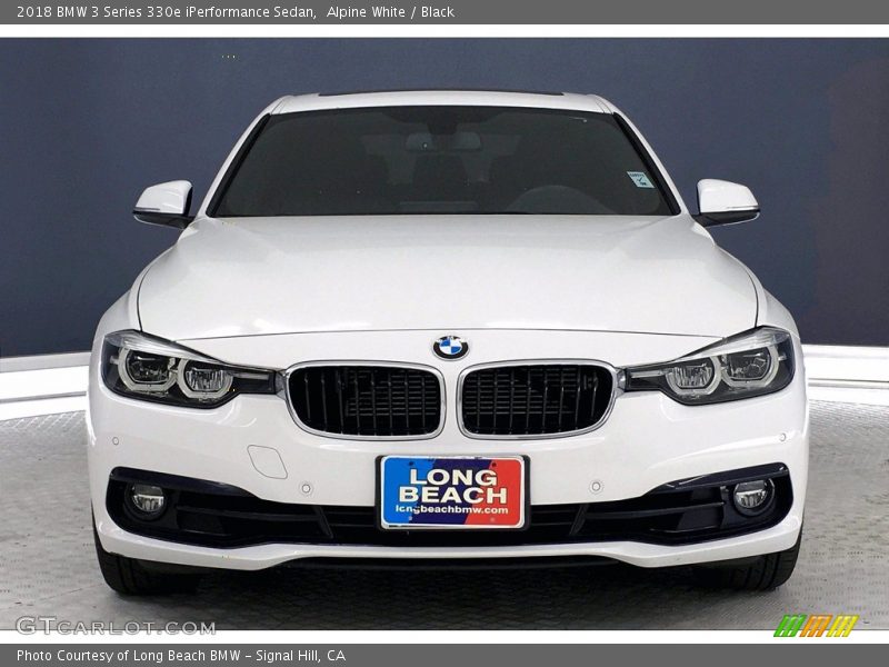 Alpine White / Black 2018 BMW 3 Series 330e iPerformance Sedan