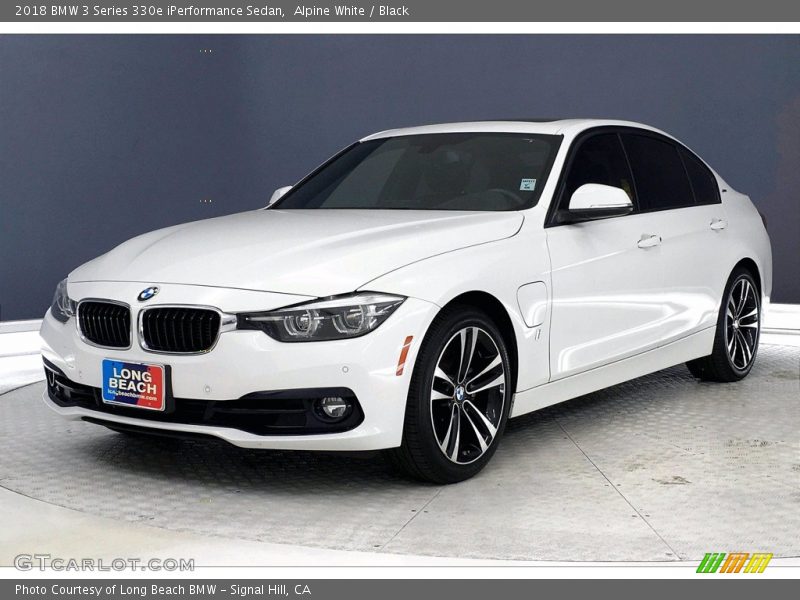 Alpine White / Black 2018 BMW 3 Series 330e iPerformance Sedan