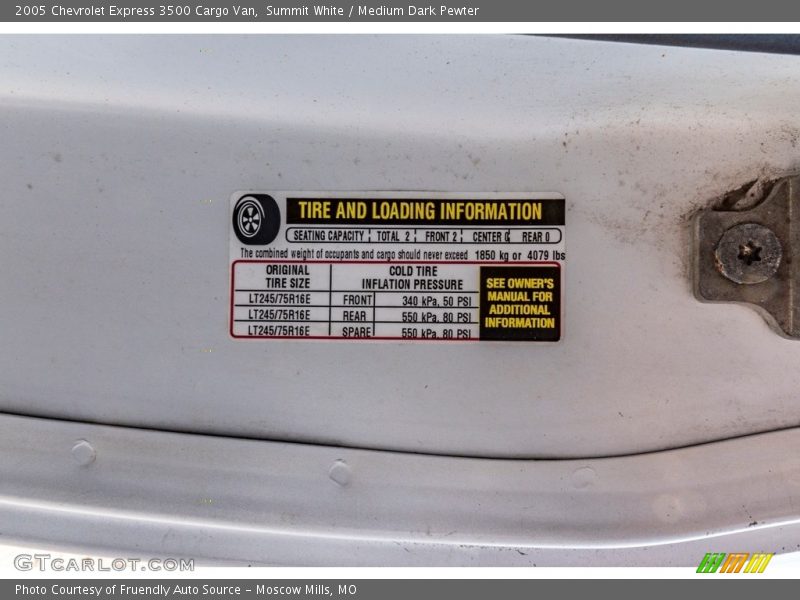 Summit White / Medium Dark Pewter 2005 Chevrolet Express 3500 Cargo Van