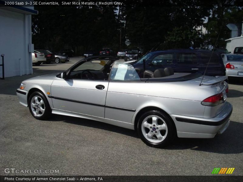 Silver Mica Metallic / Medium Grey 2000 Saab 9-3 SE Convertible