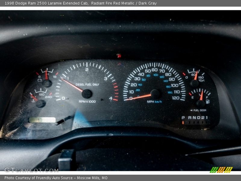 Radiant Fire Red Metallic / Dark Gray 1998 Dodge Ram 2500 Laramie Extended Cab
