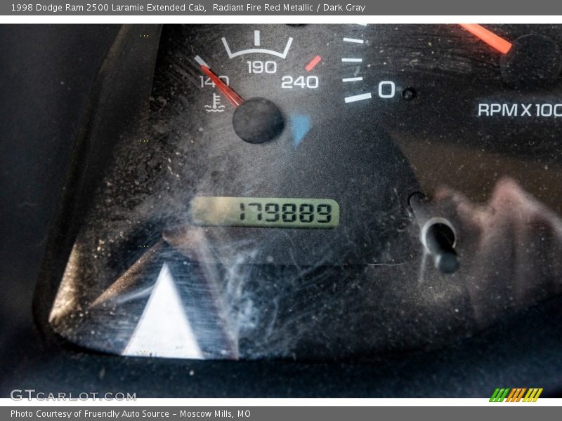Radiant Fire Red Metallic / Dark Gray 1998 Dodge Ram 2500 Laramie Extended Cab