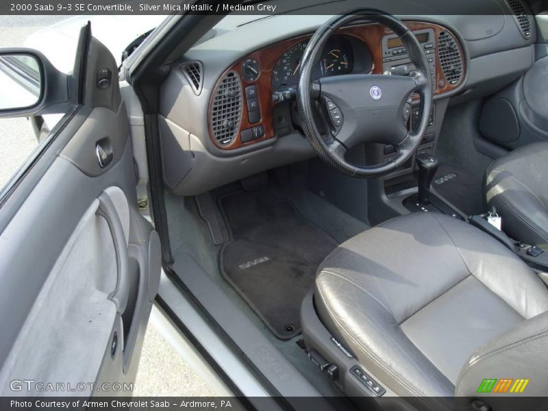 Silver Mica Metallic / Medium Grey 2000 Saab 9-3 SE Convertible
