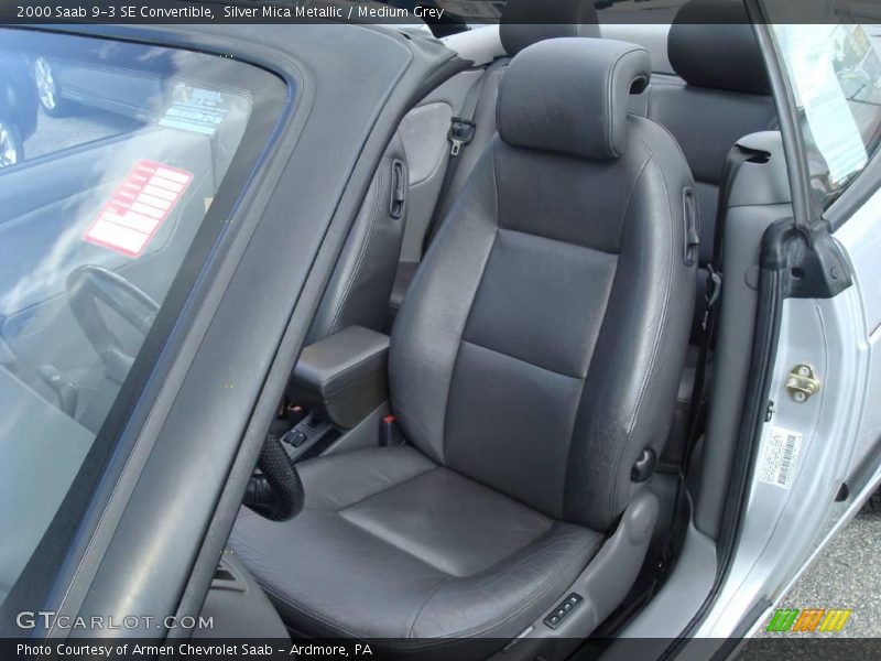 Silver Mica Metallic / Medium Grey 2000 Saab 9-3 SE Convertible