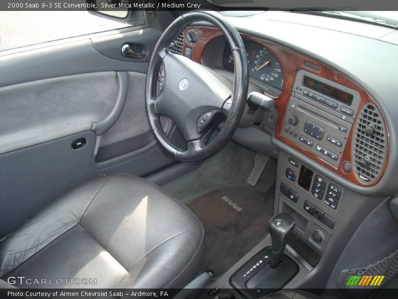 Silver Mica Metallic / Medium Grey 2000 Saab 9-3 SE Convertible