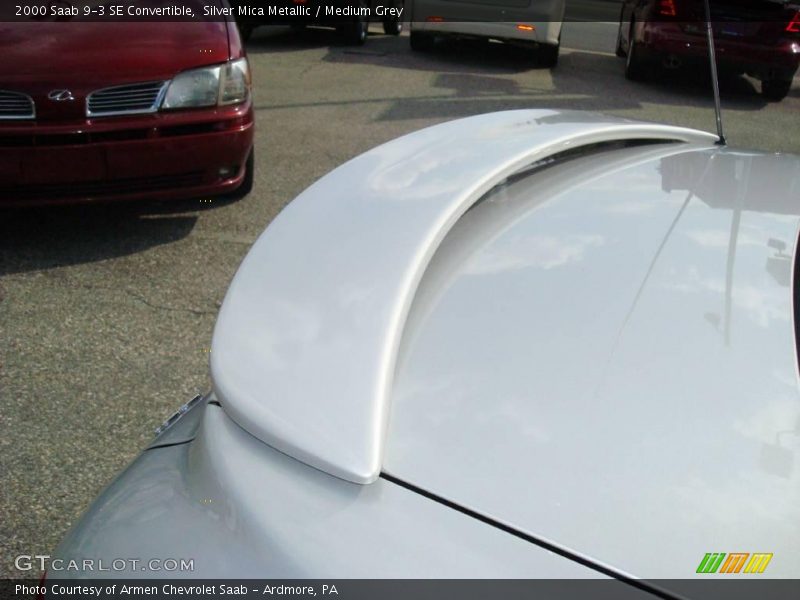 Silver Mica Metallic / Medium Grey 2000 Saab 9-3 SE Convertible