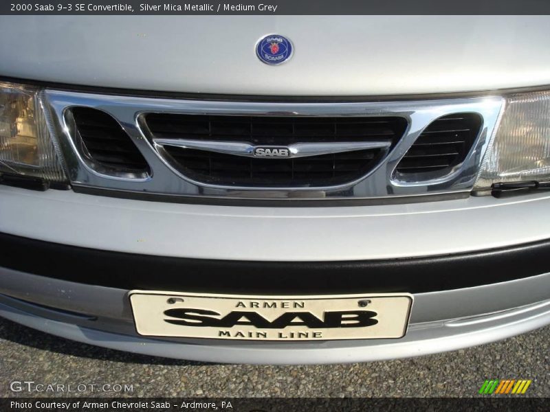 Silver Mica Metallic / Medium Grey 2000 Saab 9-3 SE Convertible