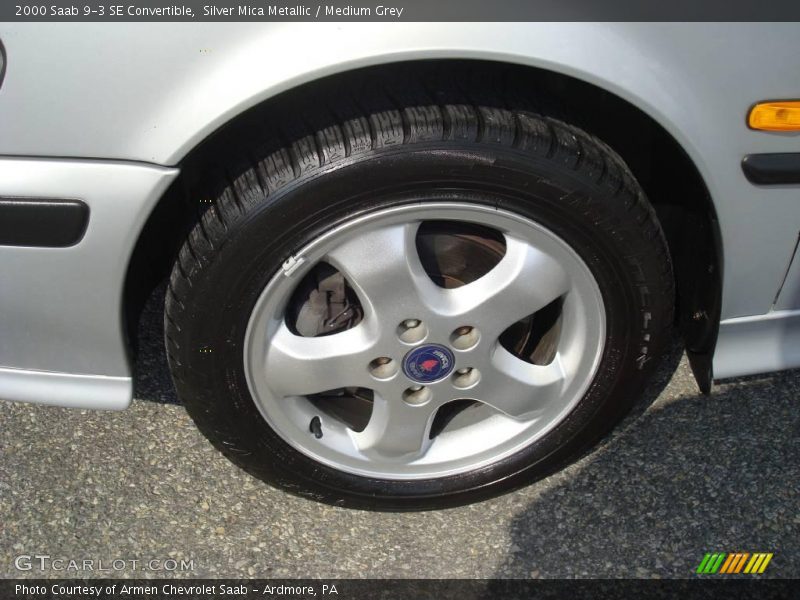 Silver Mica Metallic / Medium Grey 2000 Saab 9-3 SE Convertible