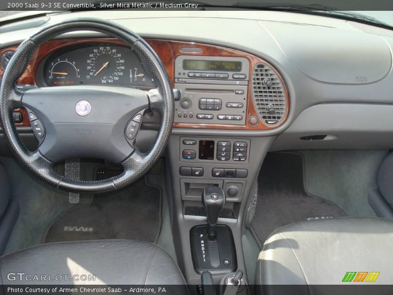 Silver Mica Metallic / Medium Grey 2000 Saab 9-3 SE Convertible