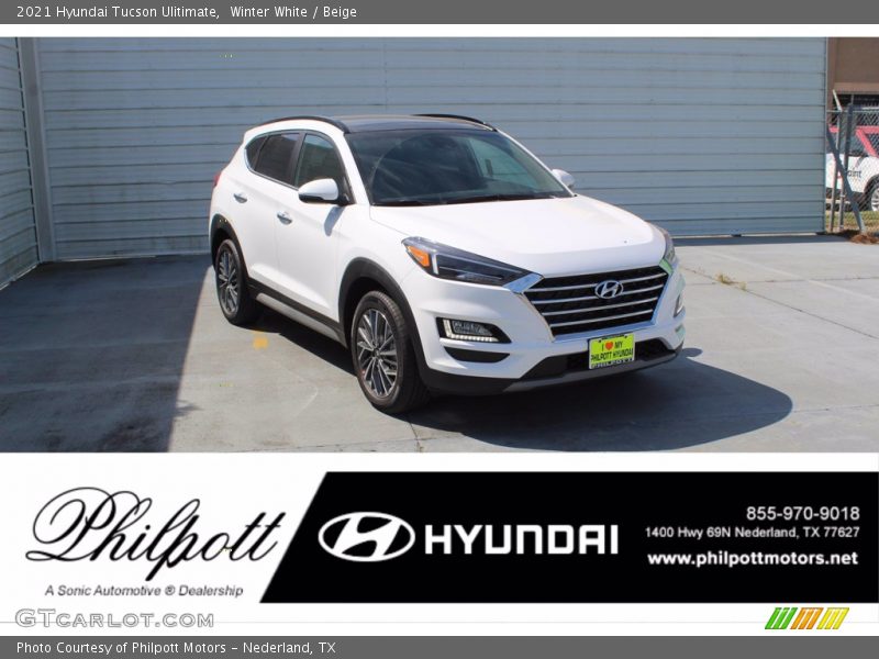 Winter White / Beige 2021 Hyundai Tucson Ulitimate