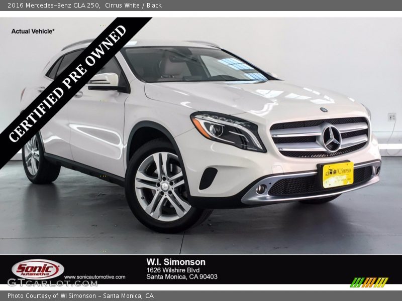 Cirrus White / Black 2016 Mercedes-Benz GLA 250