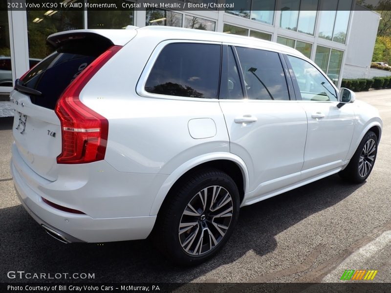 Crystal White Metallic / Blonde/Charcoal 2021 Volvo XC90 T6 AWD Momentum