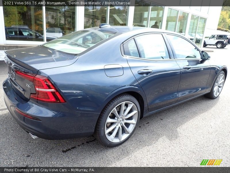 Denim Blue Metallic / Blond/Charcoal 2021 Volvo S60 T6 AWD Momentum