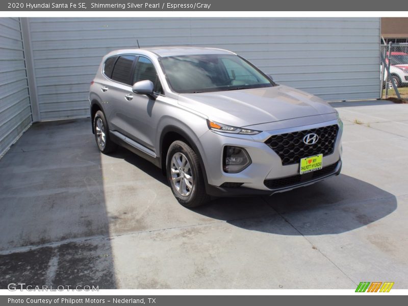 Shimmering Silver Pearl / Espresso/Gray 2020 Hyundai Santa Fe SE