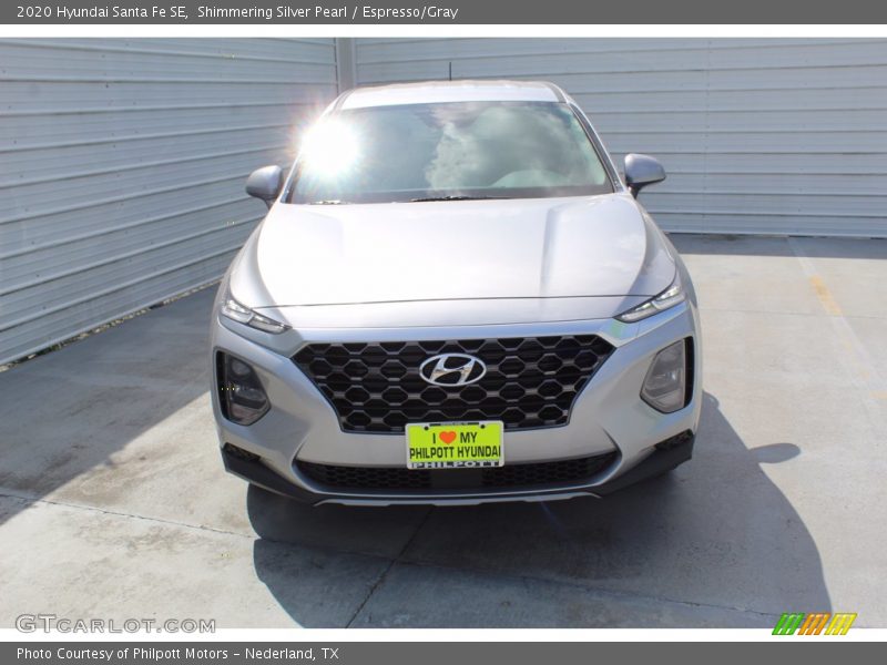 Shimmering Silver Pearl / Espresso/Gray 2020 Hyundai Santa Fe SE