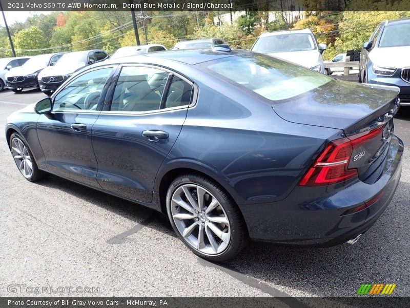 Denim Blue Metallic / Blond/Charcoal 2021 Volvo S60 T6 AWD Momentum