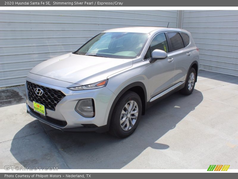 Shimmering Silver Pearl / Espresso/Gray 2020 Hyundai Santa Fe SE