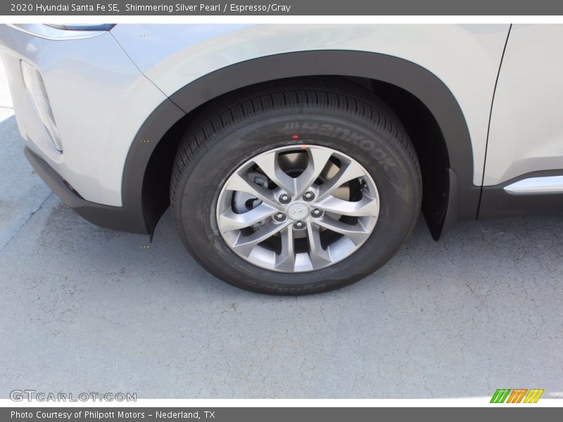 Shimmering Silver Pearl / Espresso/Gray 2020 Hyundai Santa Fe SE