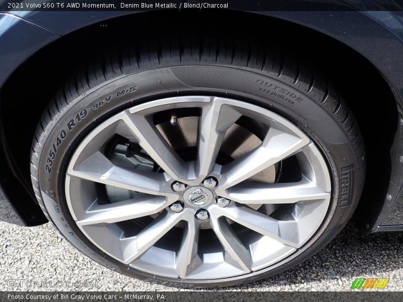 Denim Blue Metallic / Blond/Charcoal 2021 Volvo S60 T6 AWD Momentum