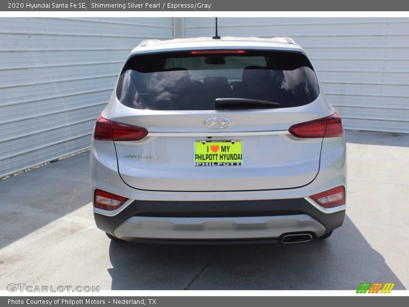 Shimmering Silver Pearl / Espresso/Gray 2020 Hyundai Santa Fe SE