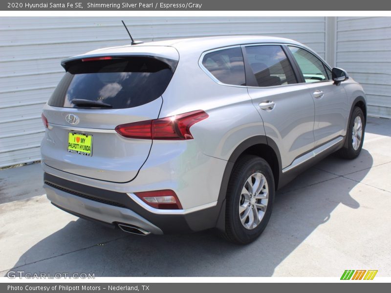Shimmering Silver Pearl / Espresso/Gray 2020 Hyundai Santa Fe SE