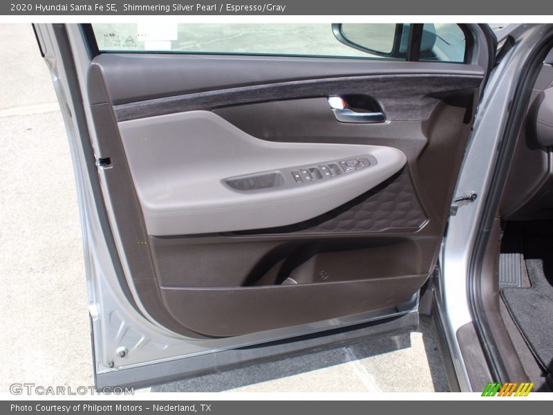 Shimmering Silver Pearl / Espresso/Gray 2020 Hyundai Santa Fe SE