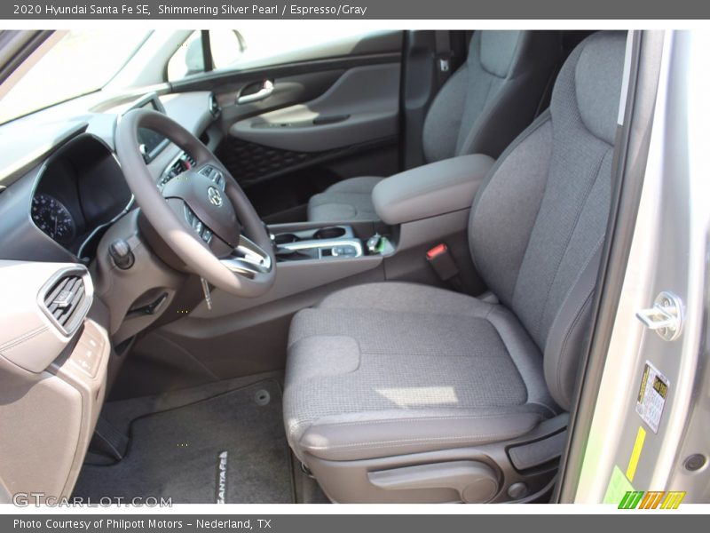 Shimmering Silver Pearl / Espresso/Gray 2020 Hyundai Santa Fe SE